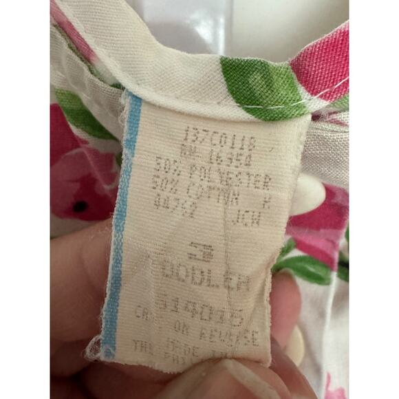 Vintage 90s Floral Sleeveless Dress Size 3T Button Up Cute Pockets EUC - Picture 3 of 5